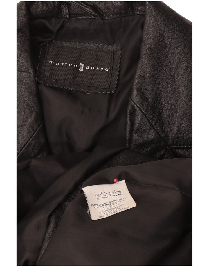 Jachetă de piele vintage pentru bărbați UK 44 2XL din piele neagră