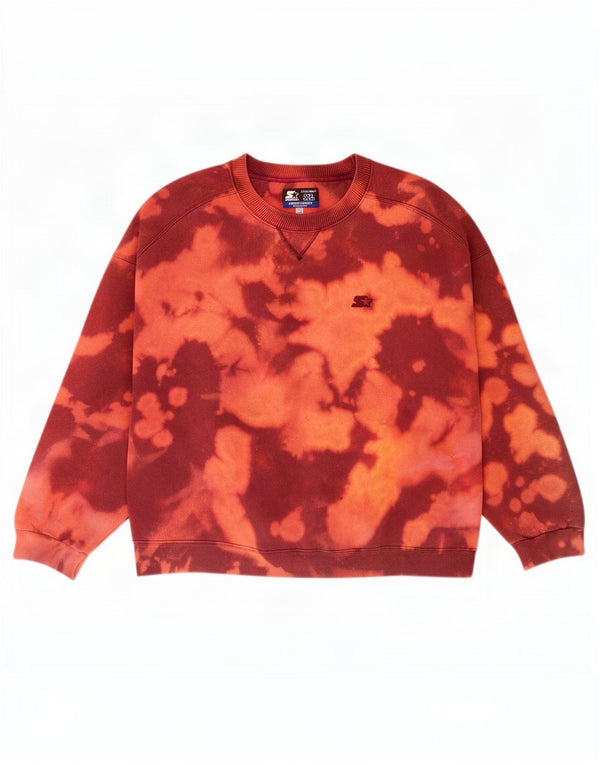 Pulover oversized pentru femei Starter UK 18 XL, bumbac Tie Dye maro