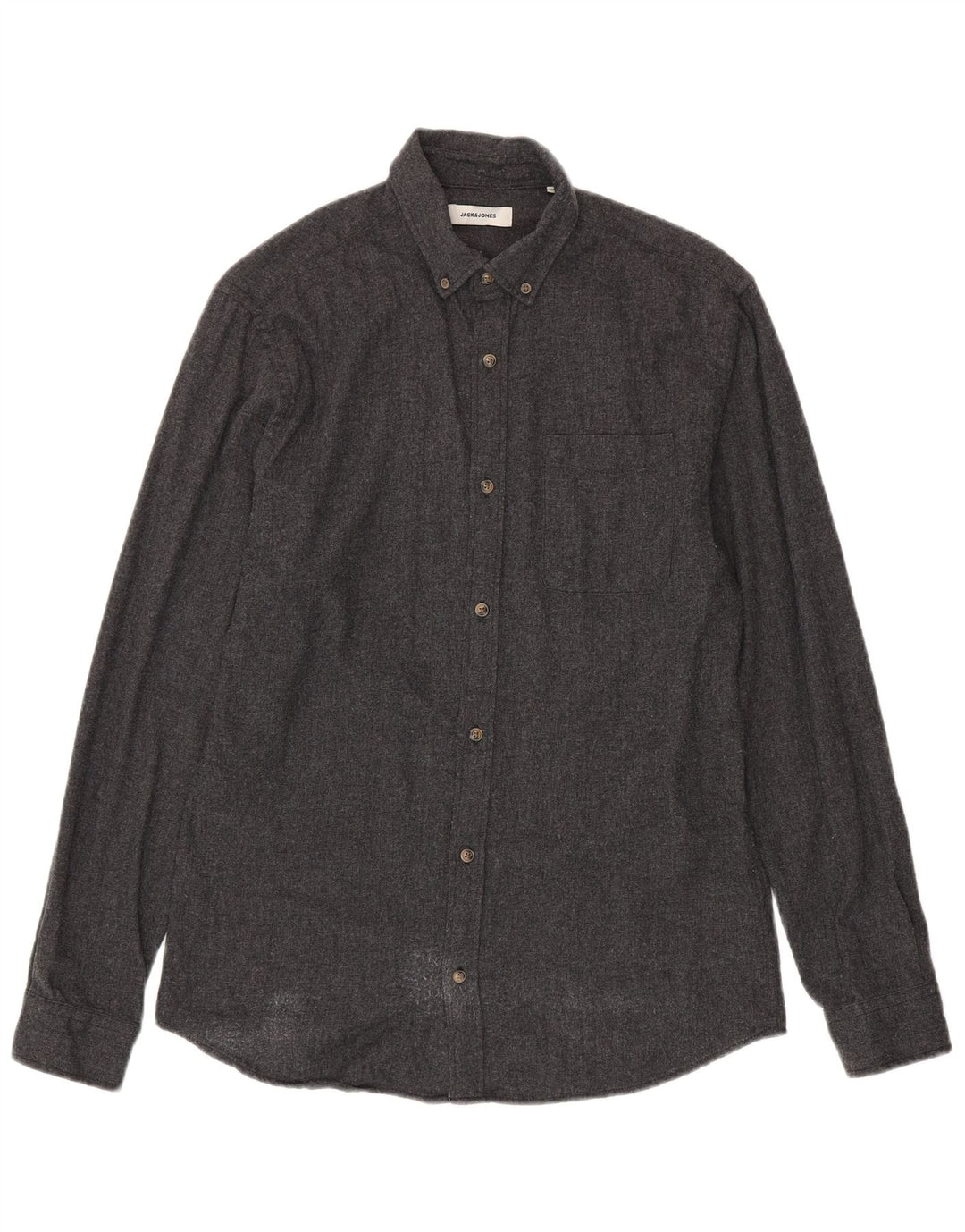 Cămașă Jack & Jones pentru bărbați, bumbac gri mediu