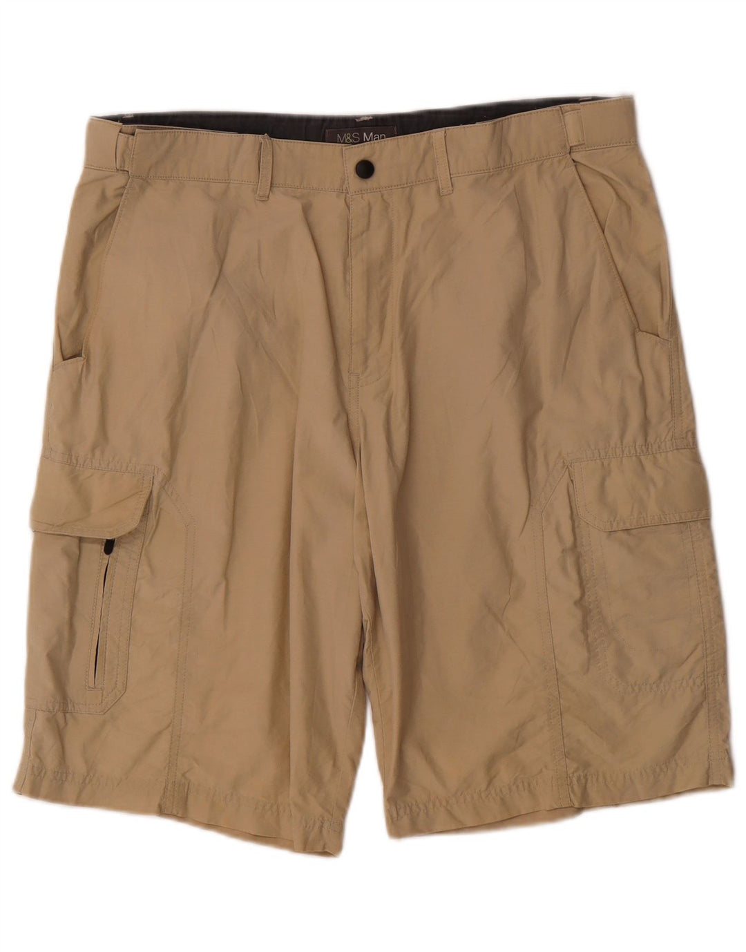 Pantaloni scurți cargo pentru bărbați Marks & Spencer W36, mari, bej, bumbac