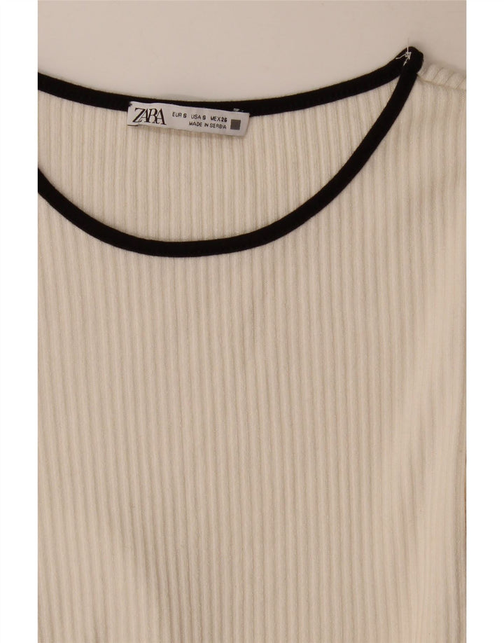 Top femeie Zara cu mânecă lungă UK 8 Small White