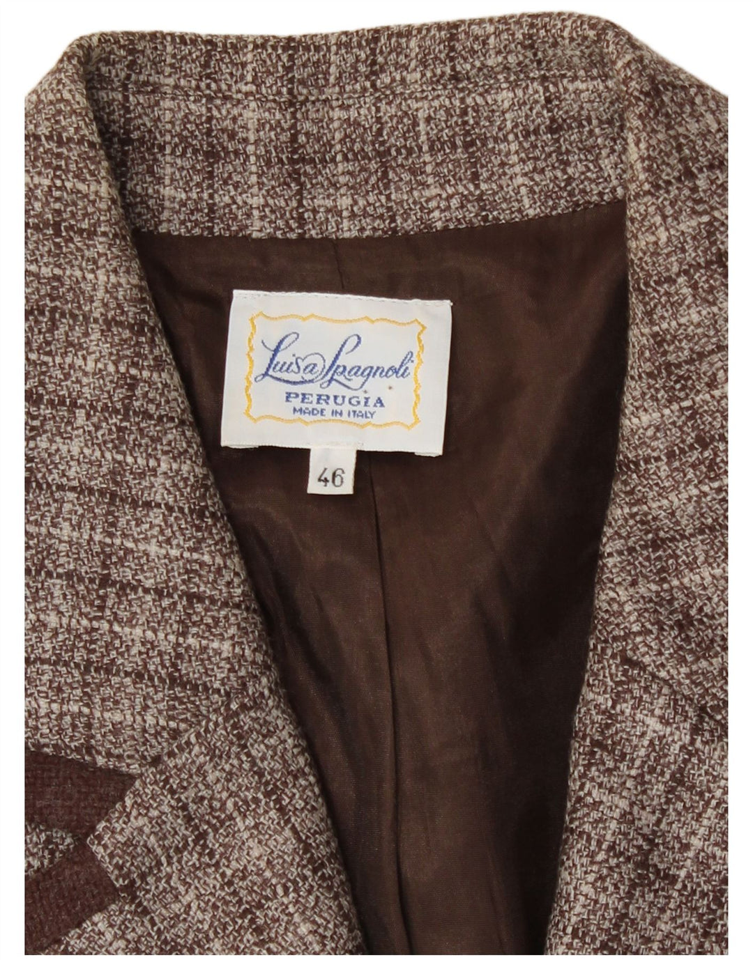 Sacou blazer pentru femei Luisa Spagnoli, cu 4 nasturi, IT 46, maro mare, carouri