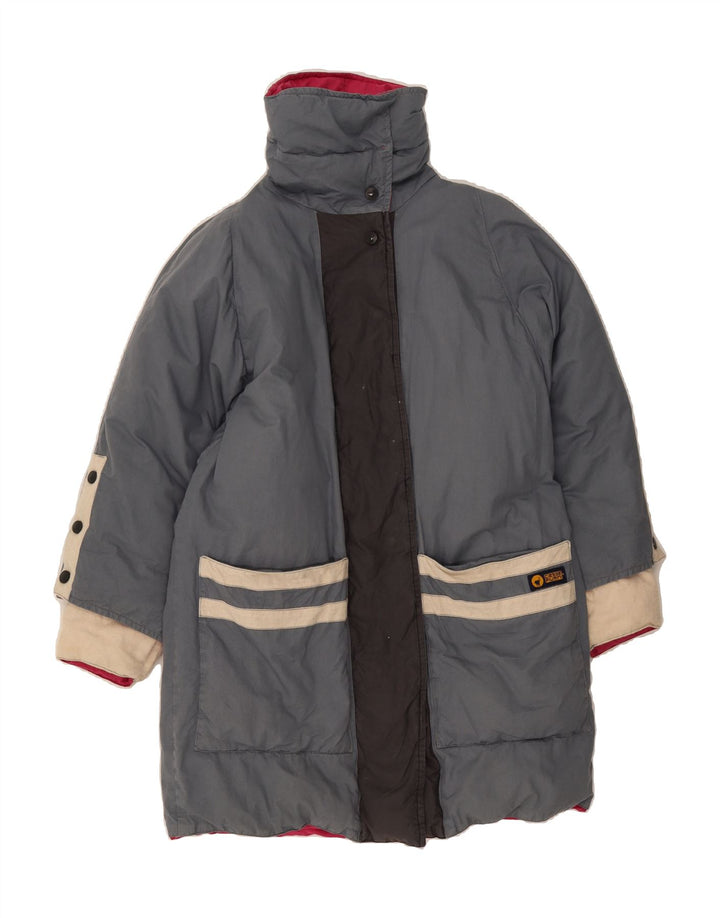 CIESSE PIUMINI Womens Padded Coat UK 16 Large Grey Colourblock Vintage Ciesse Piumini and Second-Hand Ciesse Piumini from Messina Hembry 