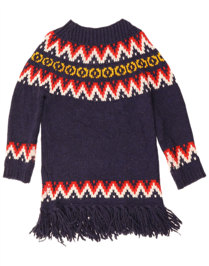 Pulover pentru femei Benetton, cu gât de barcă, UK 10 Mic, albastru marin, acrilic