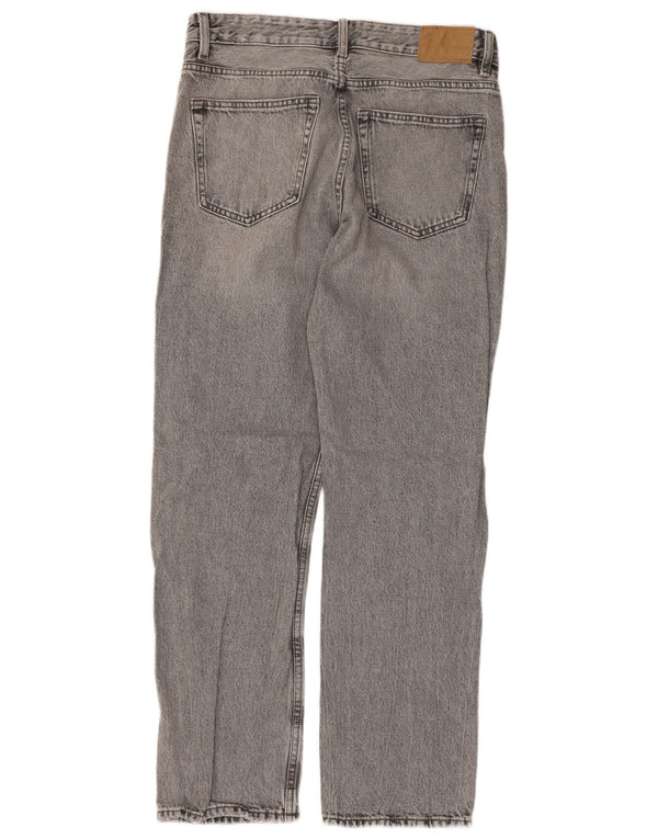 Blugi drepți pentru bărbați Zara EU 42 Large W32 L30 Bumbac gri