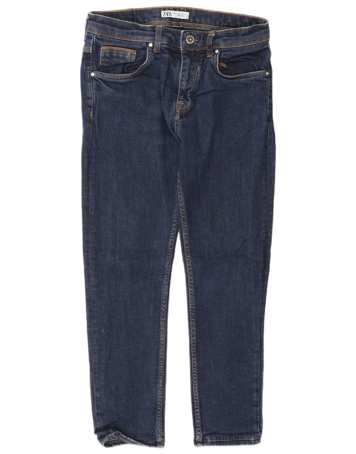 Blugi slim pentru bărbați Zara EU 42 Large W32 L26 Albastru