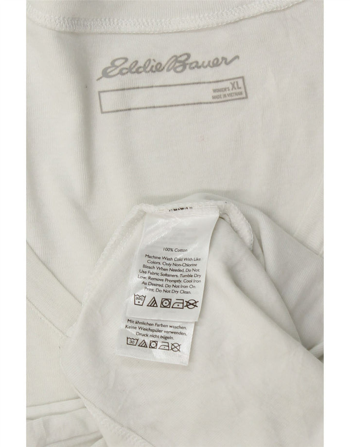 EDDIE BAUER Womens Top Long Sleeve UK 18 XL White Cotton