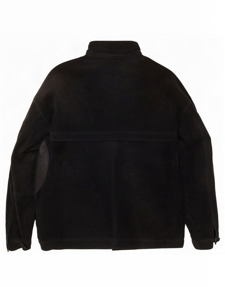 Jachetă vintage pentru bărbați din piele intoarsa UK 42 XL negru