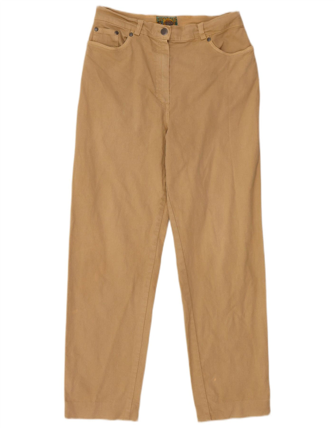 Pantaloni drepți casual pentru femei vintage IT 46 Large W28 L27 Bej Bumbac