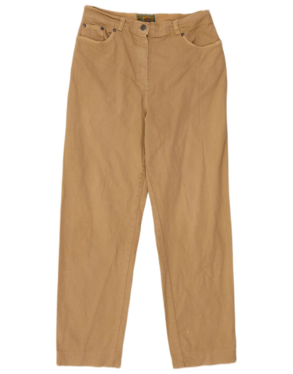 Pantaloni drepți casual pentru femei vintage IT 46 Large W28 L27 Bej Bumbac