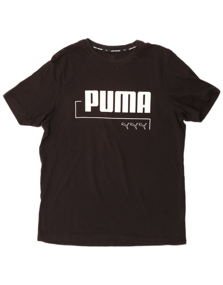 Tricou grafic PUMA pentru bărbați Top mediu din bumbac negru