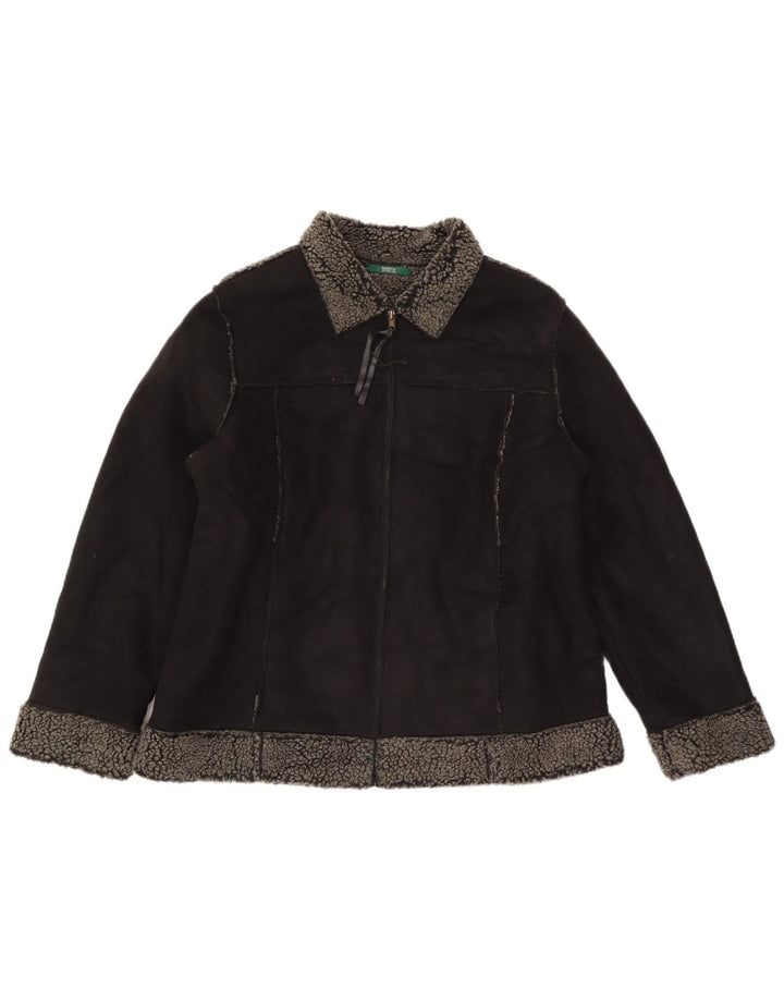 Jachetă Sherpa pentru femei Marks & Spencer UK 18 XL Poliester negru
