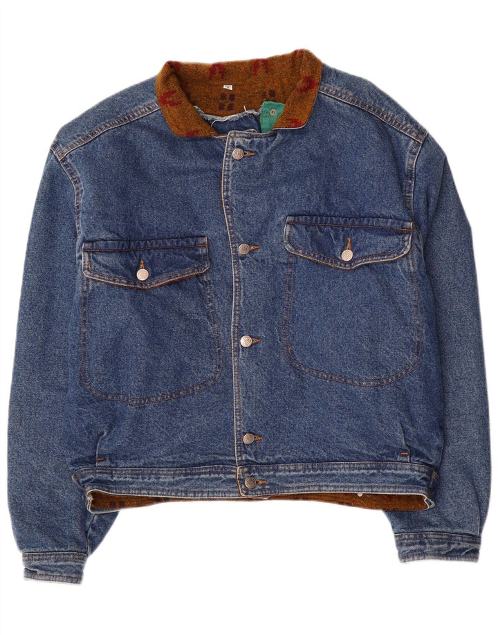 Jachetă de blugi supradimensionată pentru femei Vintage IT 50 XL bumbac albastru