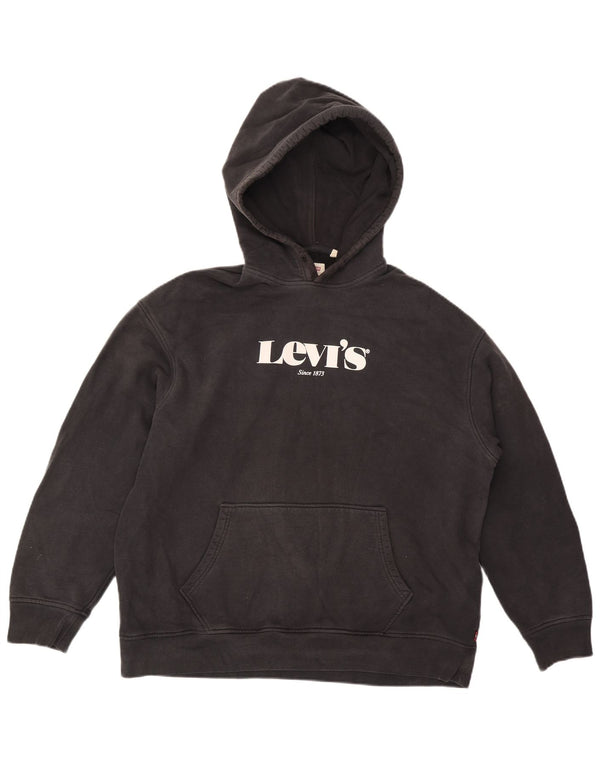 Pulover Levi's pentru bărbați, cu grafică relaxată, bumbac mare, negru