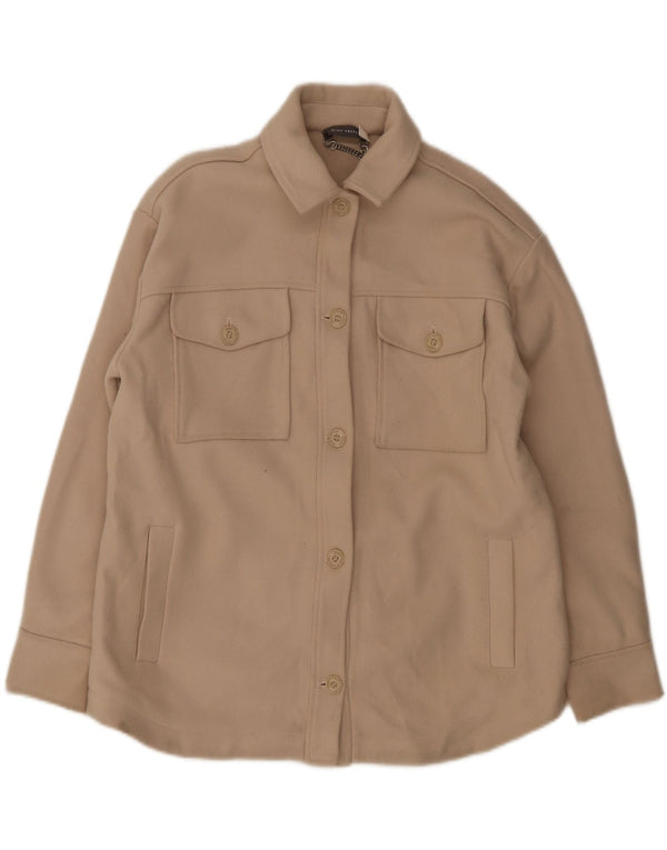 MINT VELVET Bomber supradimensionat pentru femei UK 14 Medium Beige Acrylic