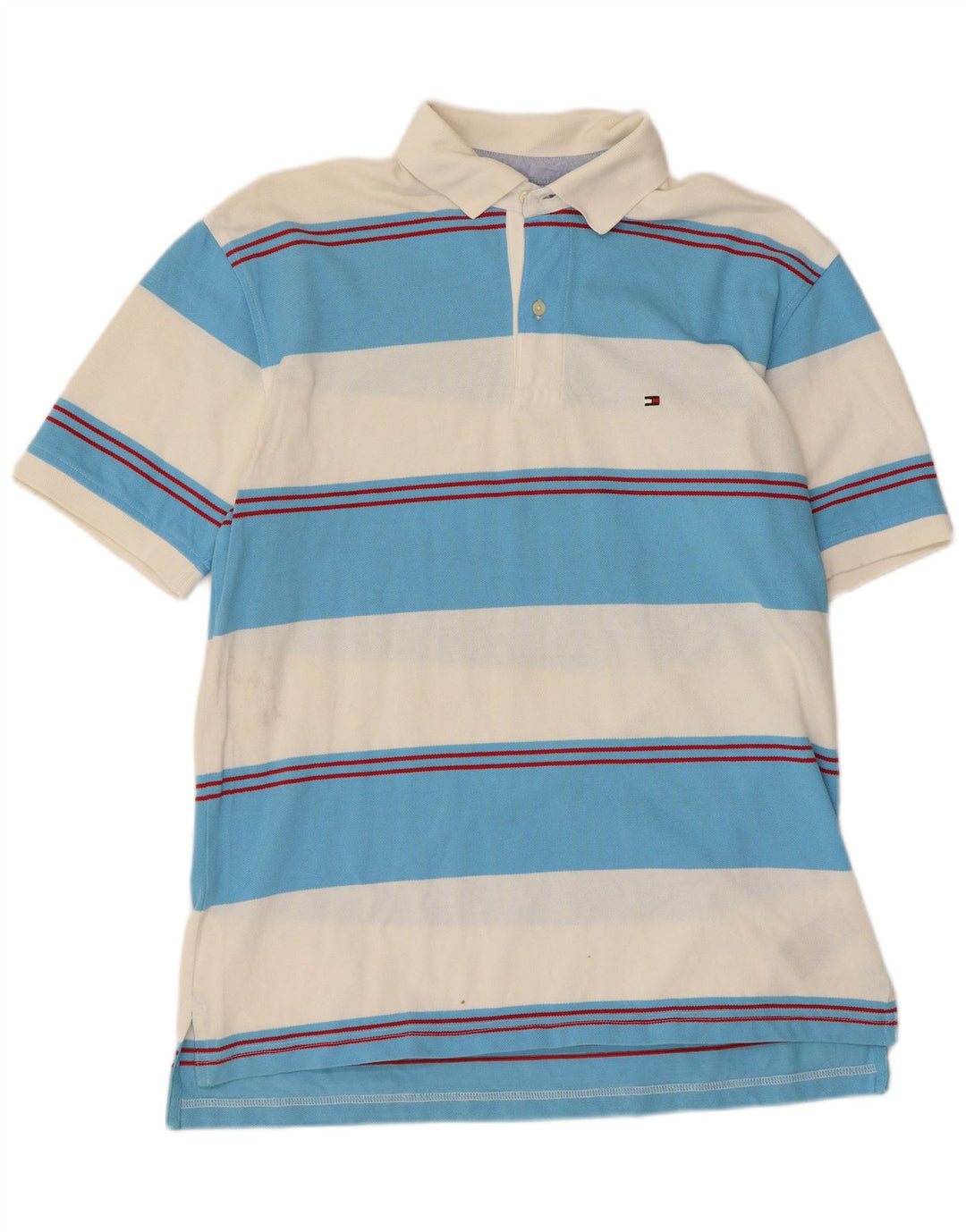 Tricou polo Tommy Hilfiger pentru bărbați, bumbac cu dungi albastre medii