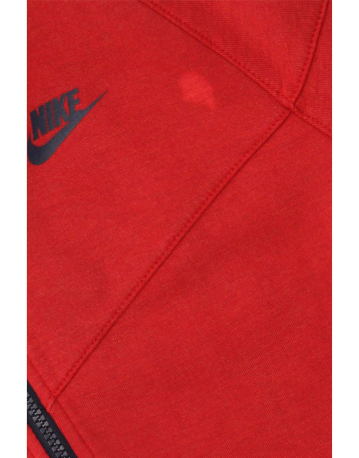 Pulover Nike pentru bărbați, cu fermoar, bumbac, roșu