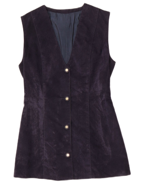 Vestă vintage pentru femei cu paragate UK 10 mic, bleumarin