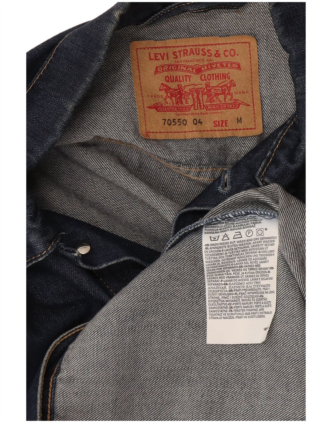 Jachetă de blugi pentru bărbați Levi's UK 38, bumbac albastru mediu
