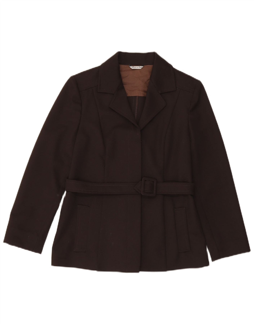 Blazer vintage pentru femei UK 12 Poliester maro mediu