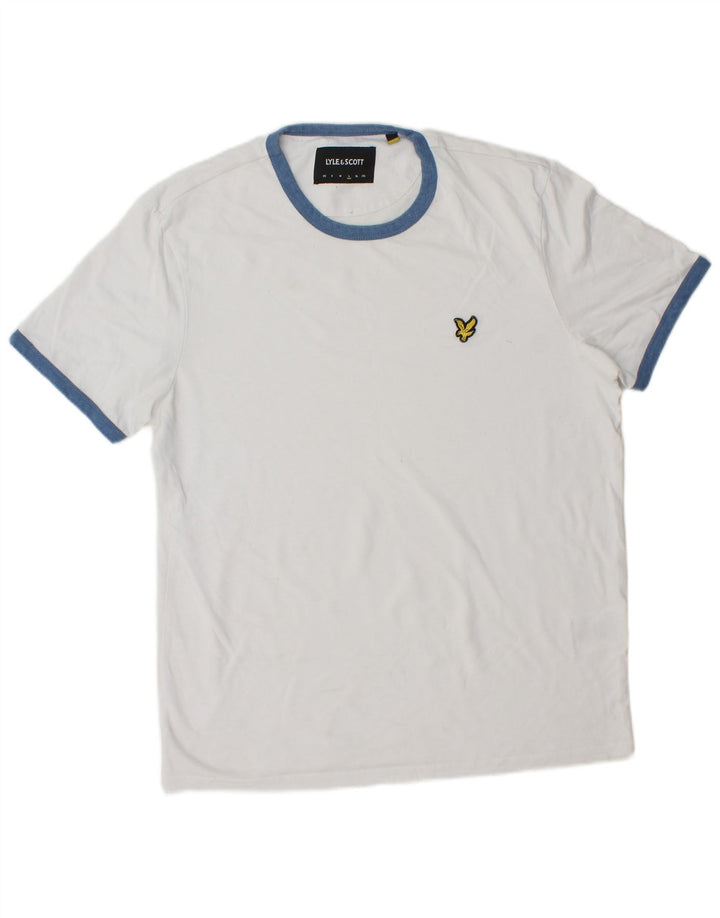 LYLE & SCOTT Tricou pentru bărbați Top mare din bumbac alb