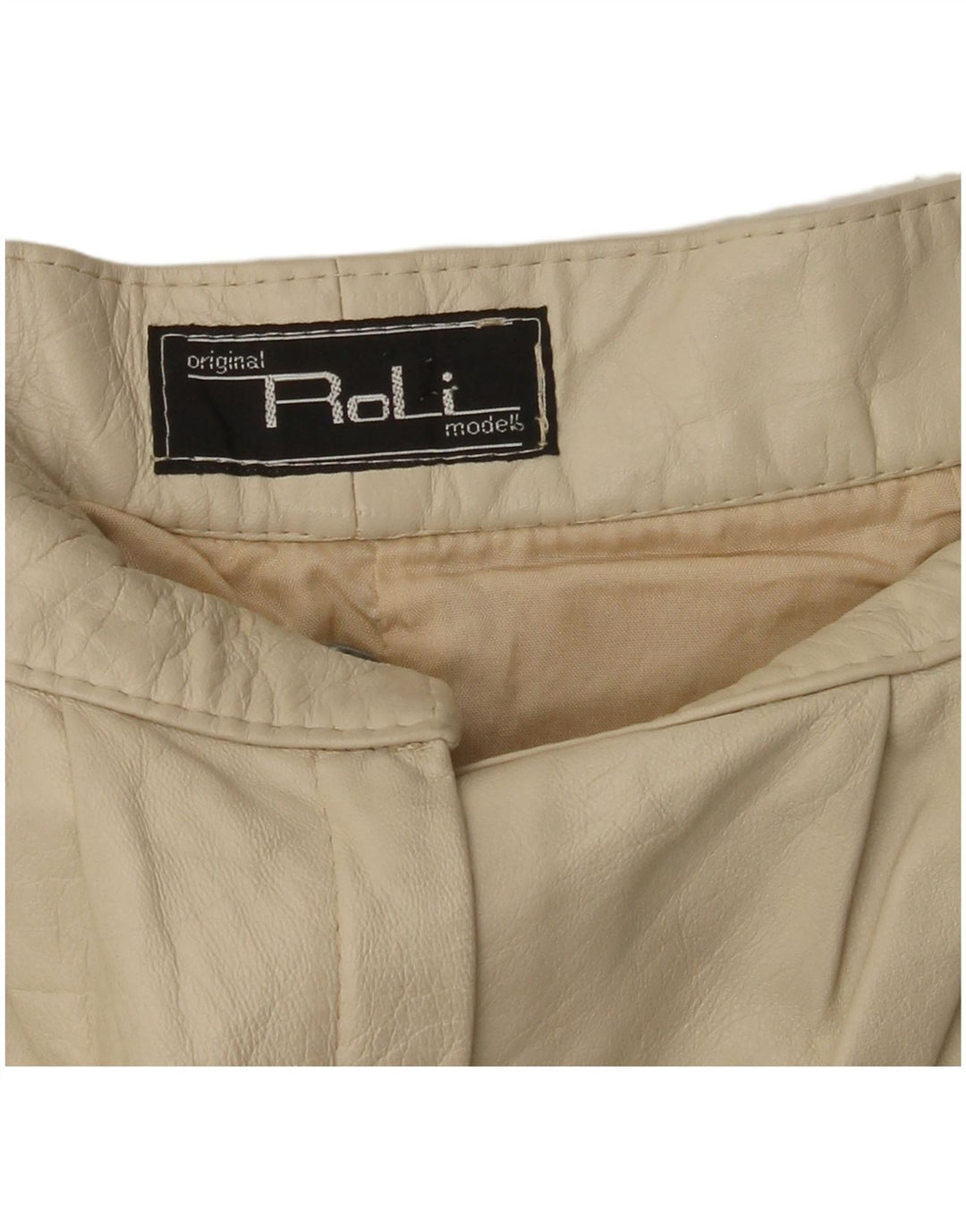 VINTAGE Pantaloni conici din piele pentru femei W26 L30 bej