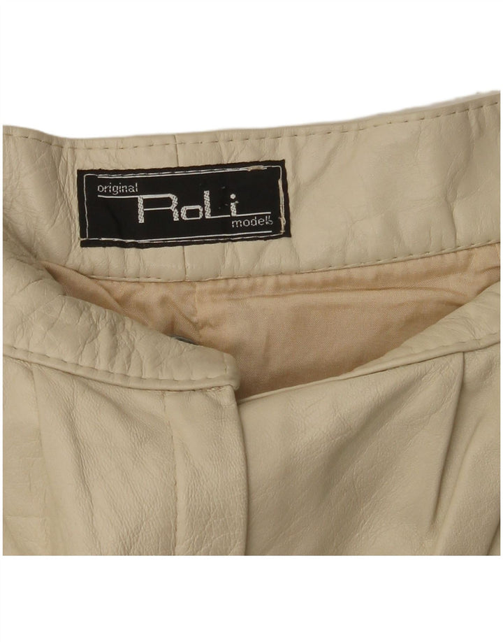 VINTAGE Pantaloni conici din piele pentru femei W26 L30 bej