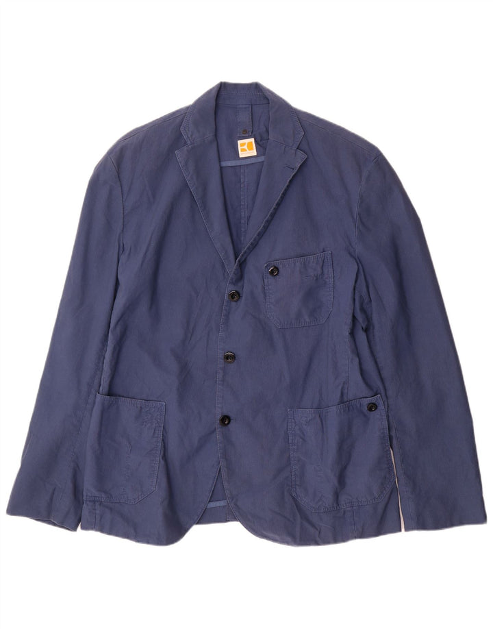 Blazer pentru bărbați Hugo Boss cu 3 nasturi EU 52 XL Bumbac albastru