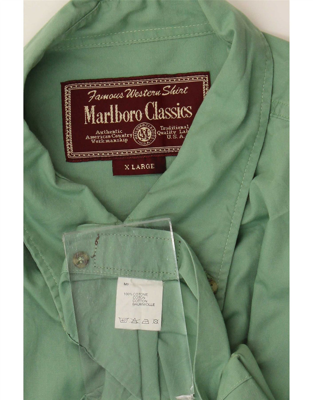 Cămașă pentru bărbați Marlboro Classics XL, bumbac verde