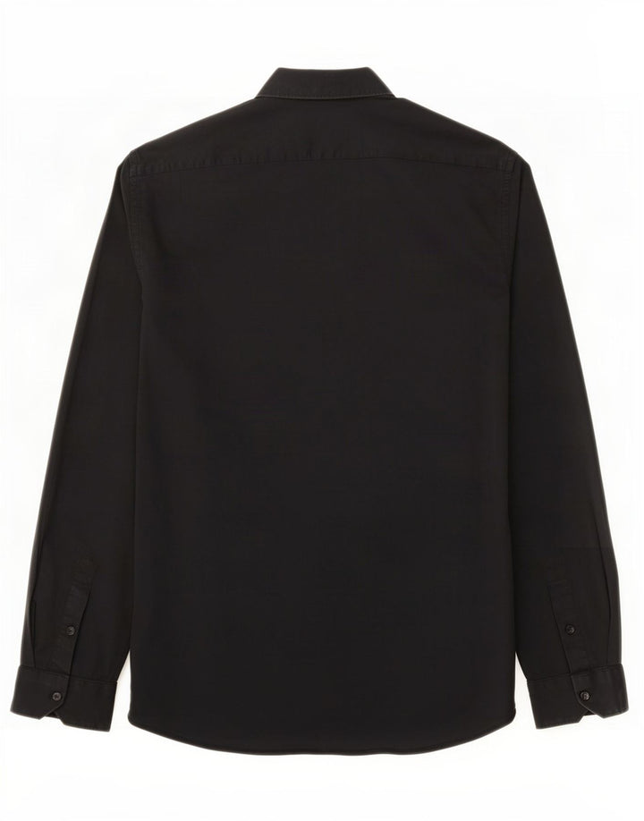 Cămașă Zara bărbați Super Slim Fit, mare, negru, bumbac