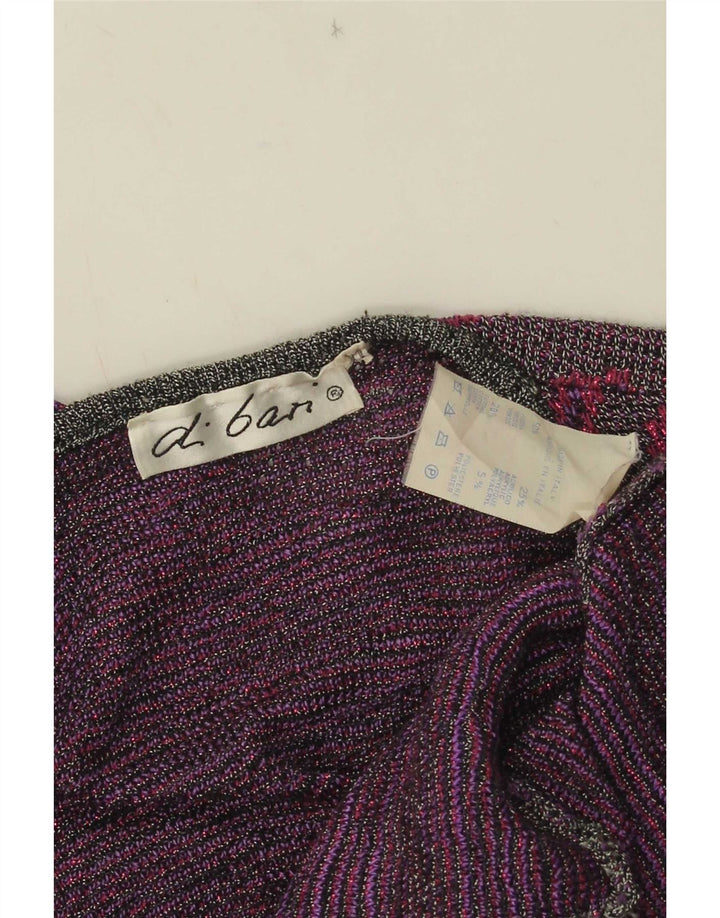 Pulover cardigan cu model abstract pentru femei Di Bari IT 40 mic violet