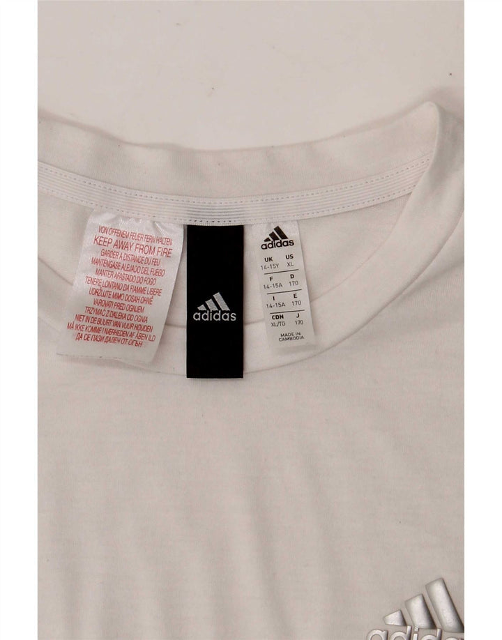 Tricou Adidas Fete Top 14-15 Ani Poliester Alb