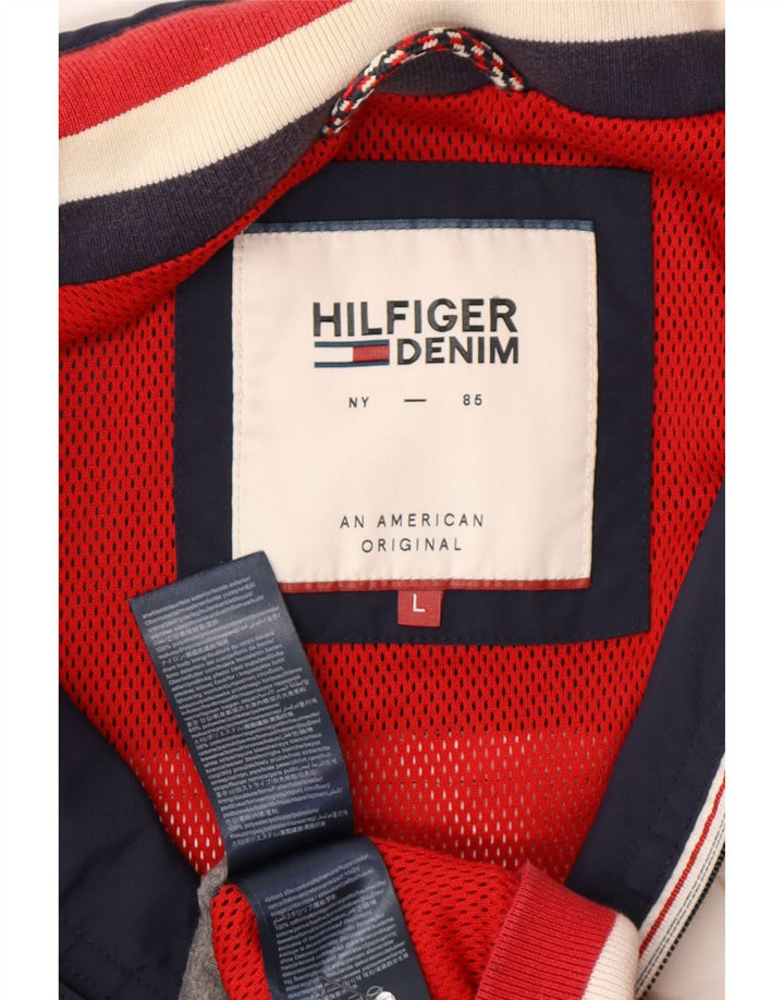 Jachetă bomber pentru bărbați Tommy Hilfiger UK 40 mare, albastru bleumarin, bumbac color bloc