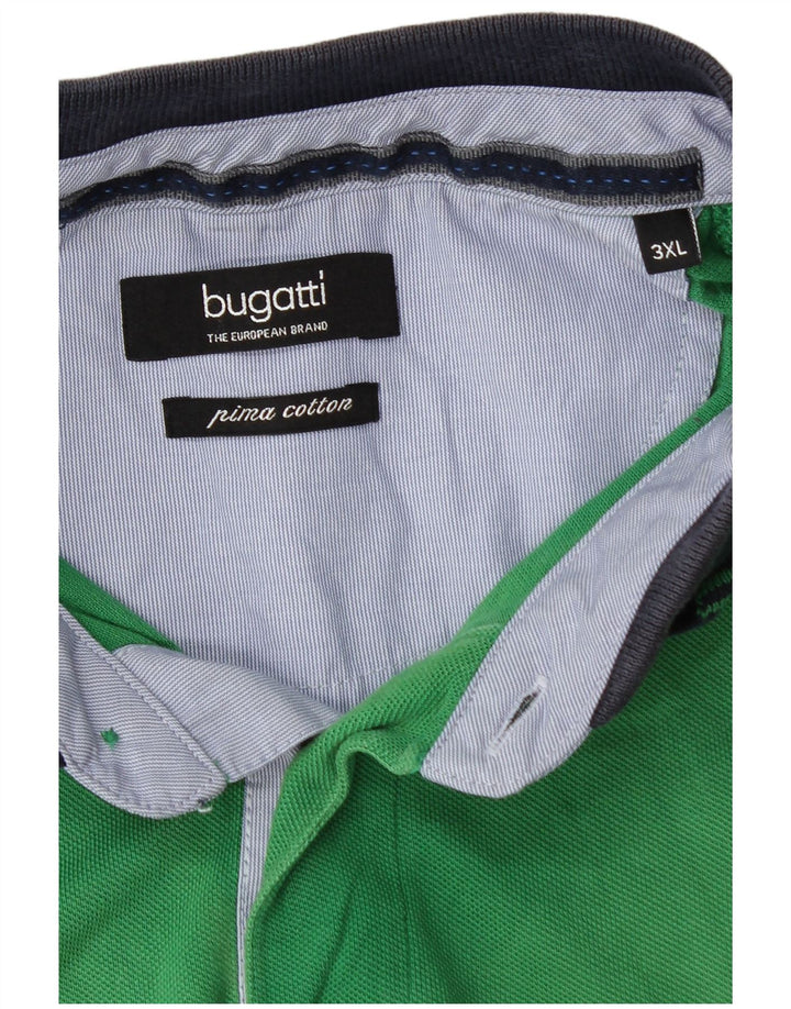 Cămașă polo Bugatti pentru bărbați, bumbac verde 3XL