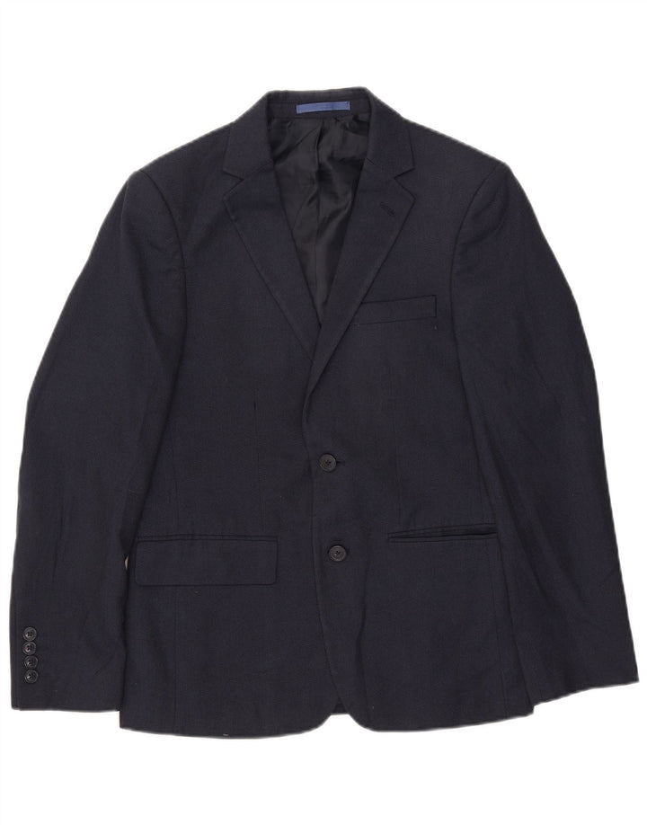 Jachetă pentru bărbați Marks & Spencer, slim fit, cu 2 nasturi, Marea Britanie 36 Mic, bleumarin