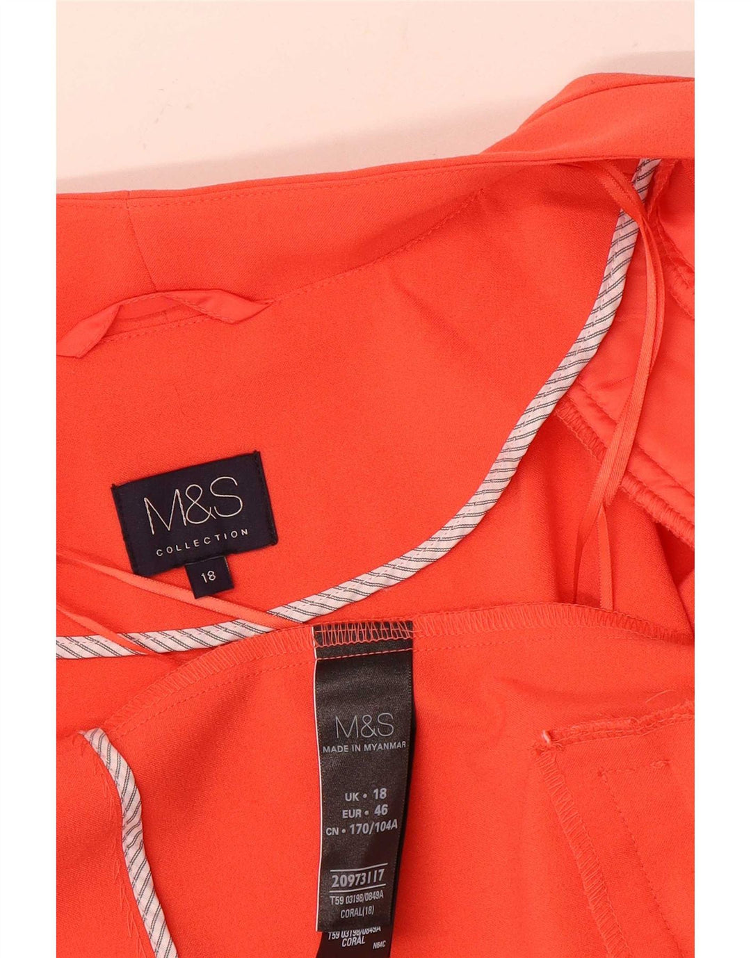 Jachetă pentru femei Marks & Spencer Open Blazer UK 18 XL Portocaliu Poliester
