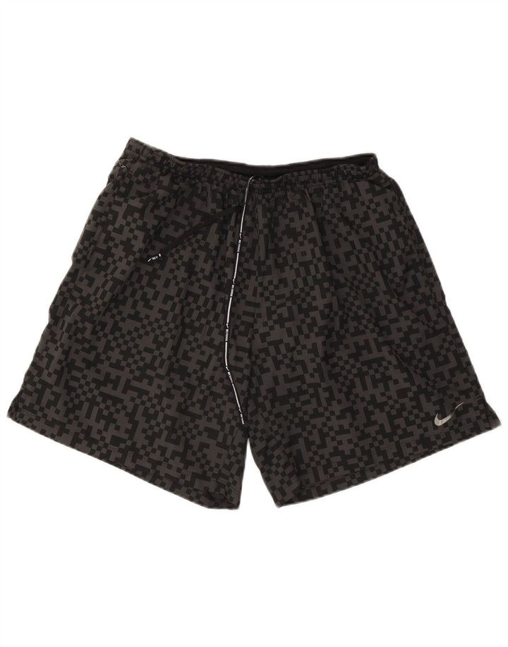Pantaloni scurți sport Nike Dri Fit pentru bărbați XL poliester geometric negru
