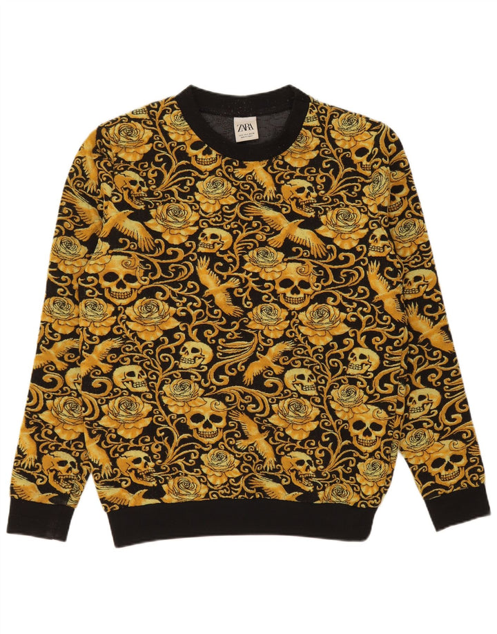 Pulover pentru bărbați Zara Pulover Mic Negru Floral Poliester
