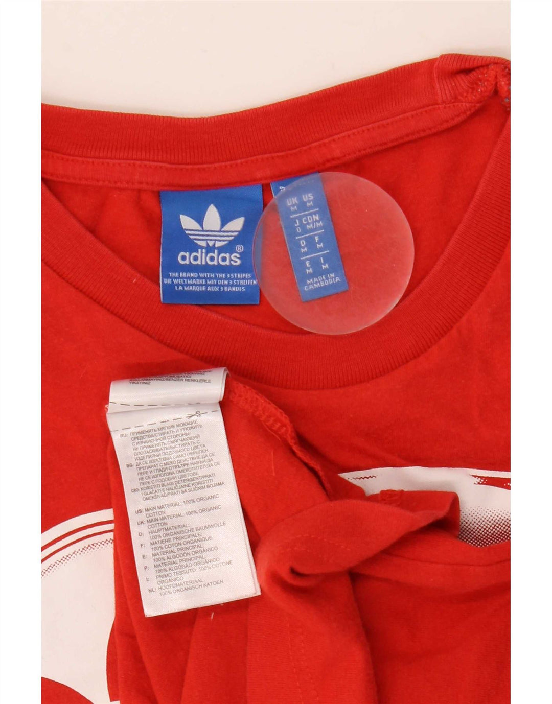 Tricou grafic pentru bărbați Adidas Top, bumbac roșu mediu