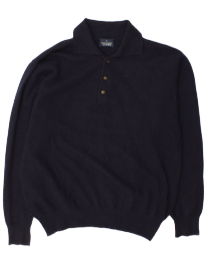 Pulover Trussardi Jeans pentru bărbați, cu gât polo, lână medie, albastru bleumarin