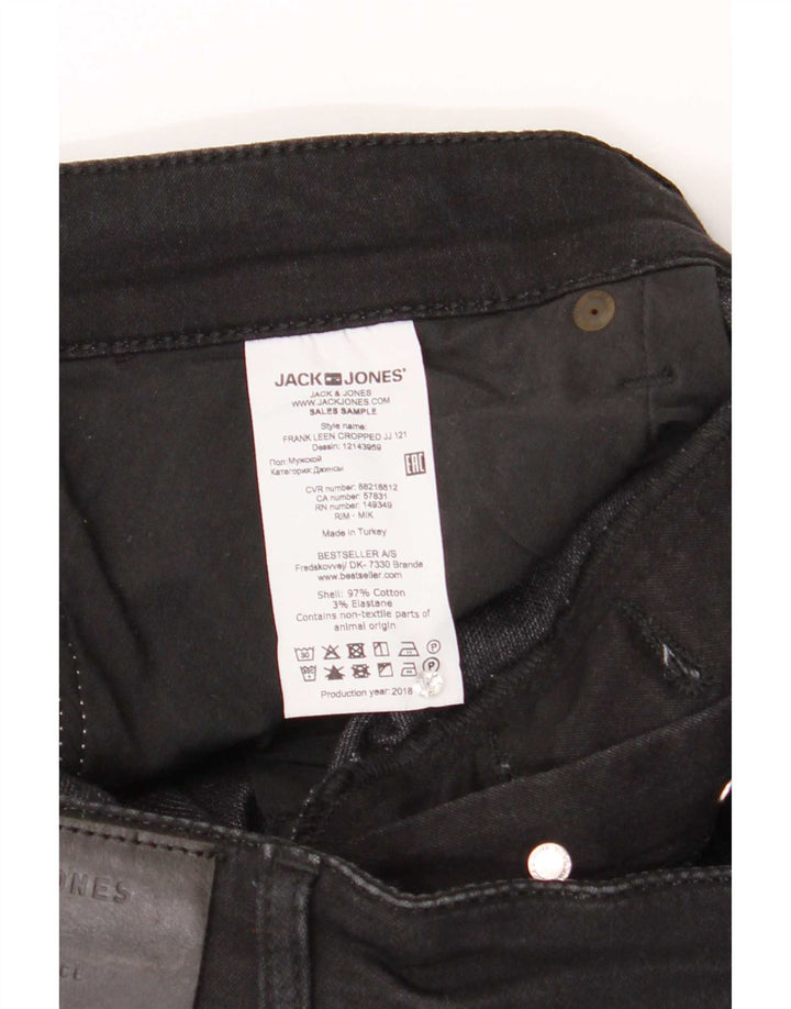 Blugi drepți pentru bărbați Jack & Jones W34 L27 bumbac negru