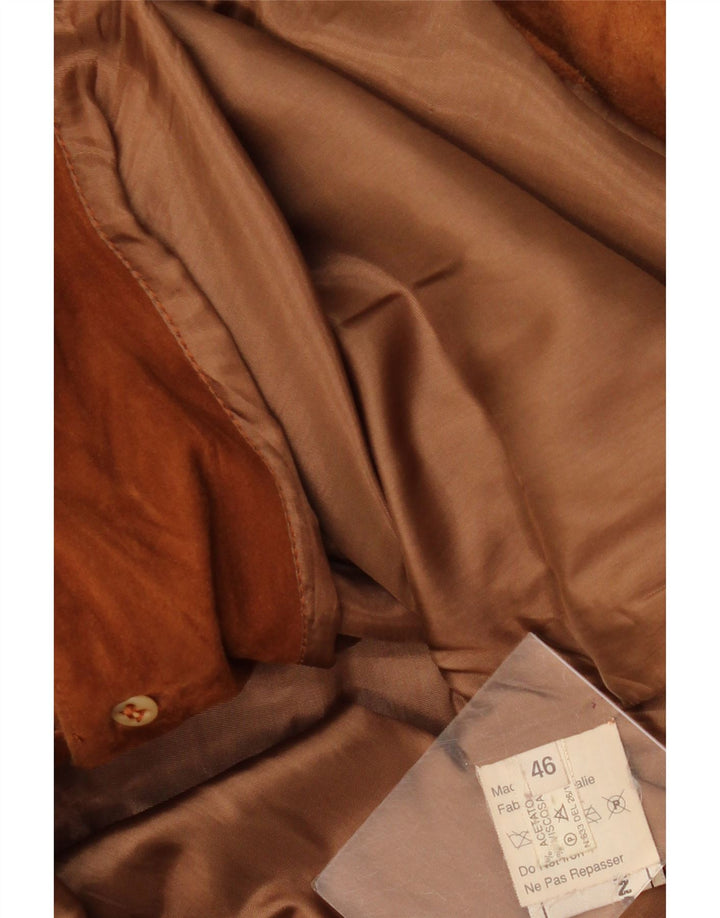 Jachetă vintage de piele intoarsa pentru femei IT 46 mare maro din piele