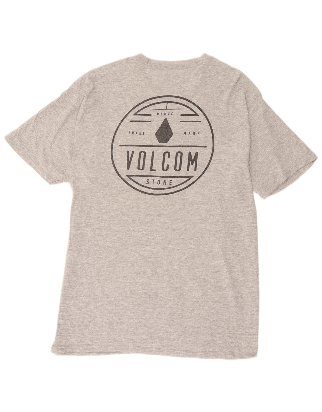 Tricou grafic pentru bărbați Volcom Top mare, gri, bumbac cu pete