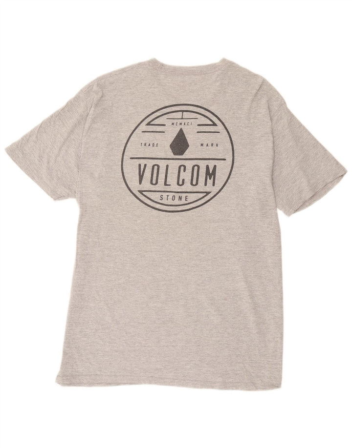 Tricou grafic pentru bărbați Volcom Top mare, gri, bumbac cu pete