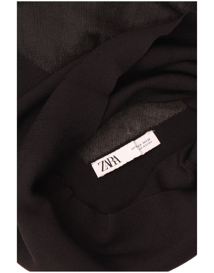 Bluză Zara Femei See Through Top UK 8 Small Black