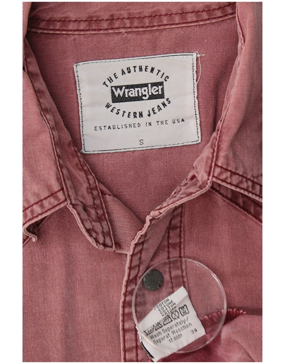 Cămașă Western Denim pentru bărbați WRANGLER Bumbac Mic Burgundy