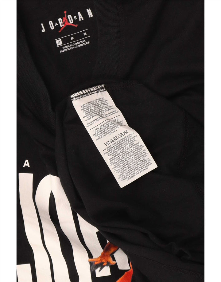 Tricou grafic Jordan pentru bărbați Top mediu negru bumbac