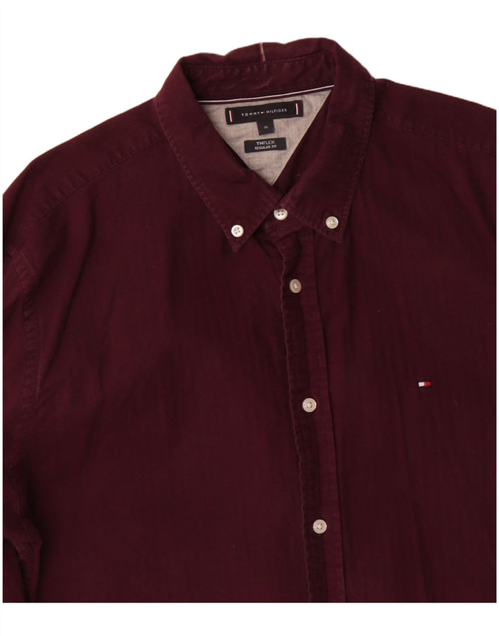 Cămașă TOMMY HILFIGER pentru bărbați, XL, bumbac maro