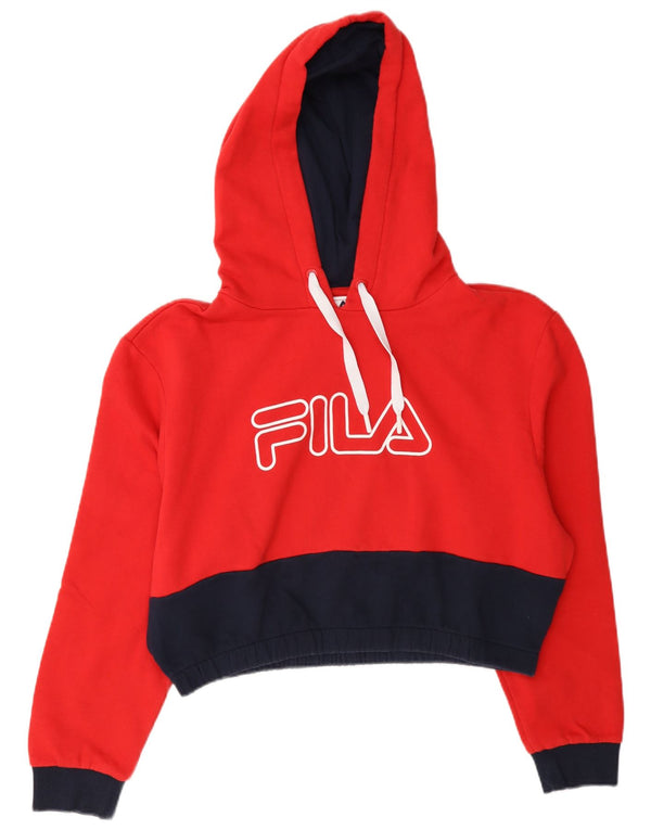 Pulover Fila Crop Graphic pentru femei UK 18 XL Roșu Colorblock
