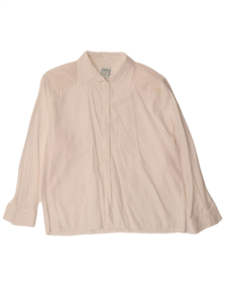CANDA Womens Oversized Shirt Blouse EU 40 Medium White Viscose